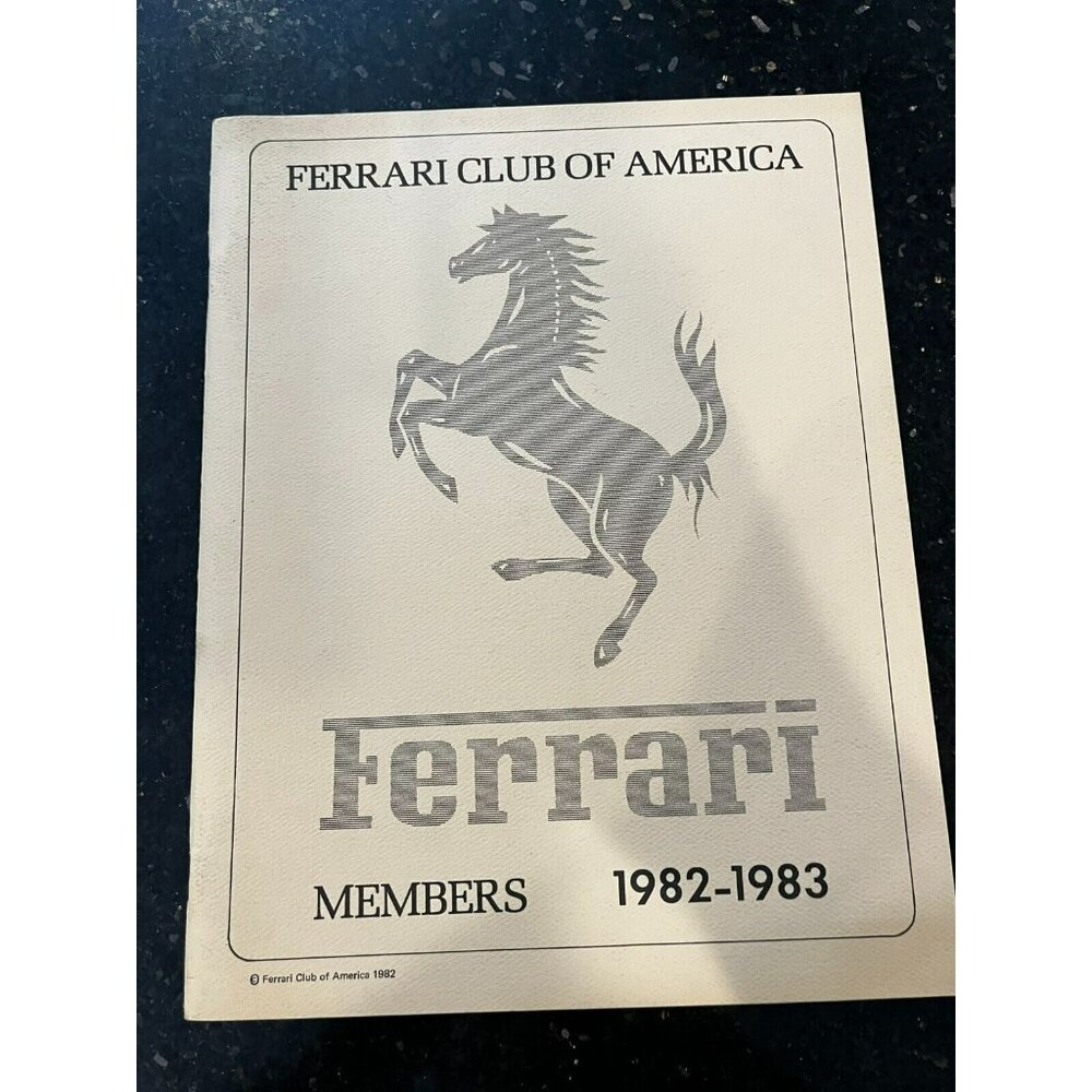 PB Book - 1982-1983 Ferrari Club Membership Directory GTO Daytona 328 308 Dino